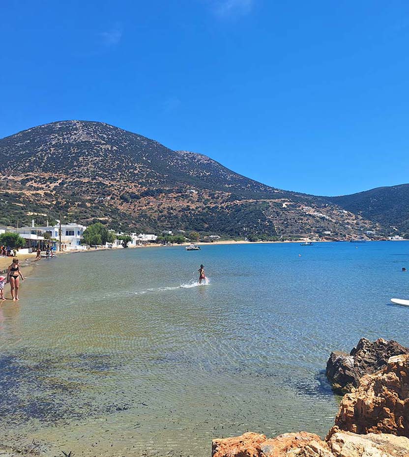 The beach of Vathi in Sifnos